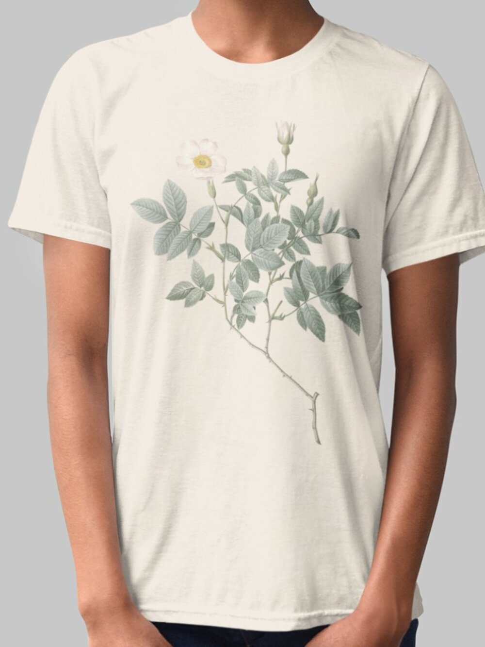 Rose Vintage Floral Print Short Sleeve Graphic Tee T-shirt S-XXL